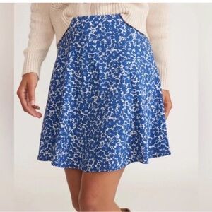 Marine Layer Bonnie Mini Skirt Blue and White Skater 6 M